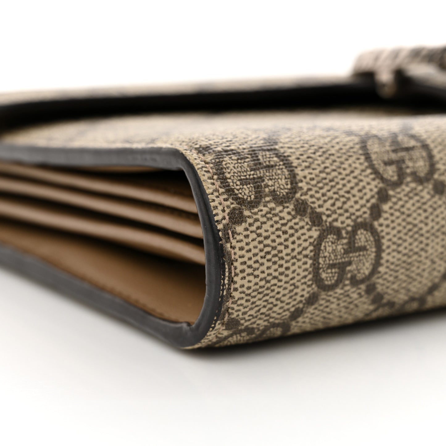 GG Supreme Monogram Mini Dionysus Chain Wallet Beige Taupe