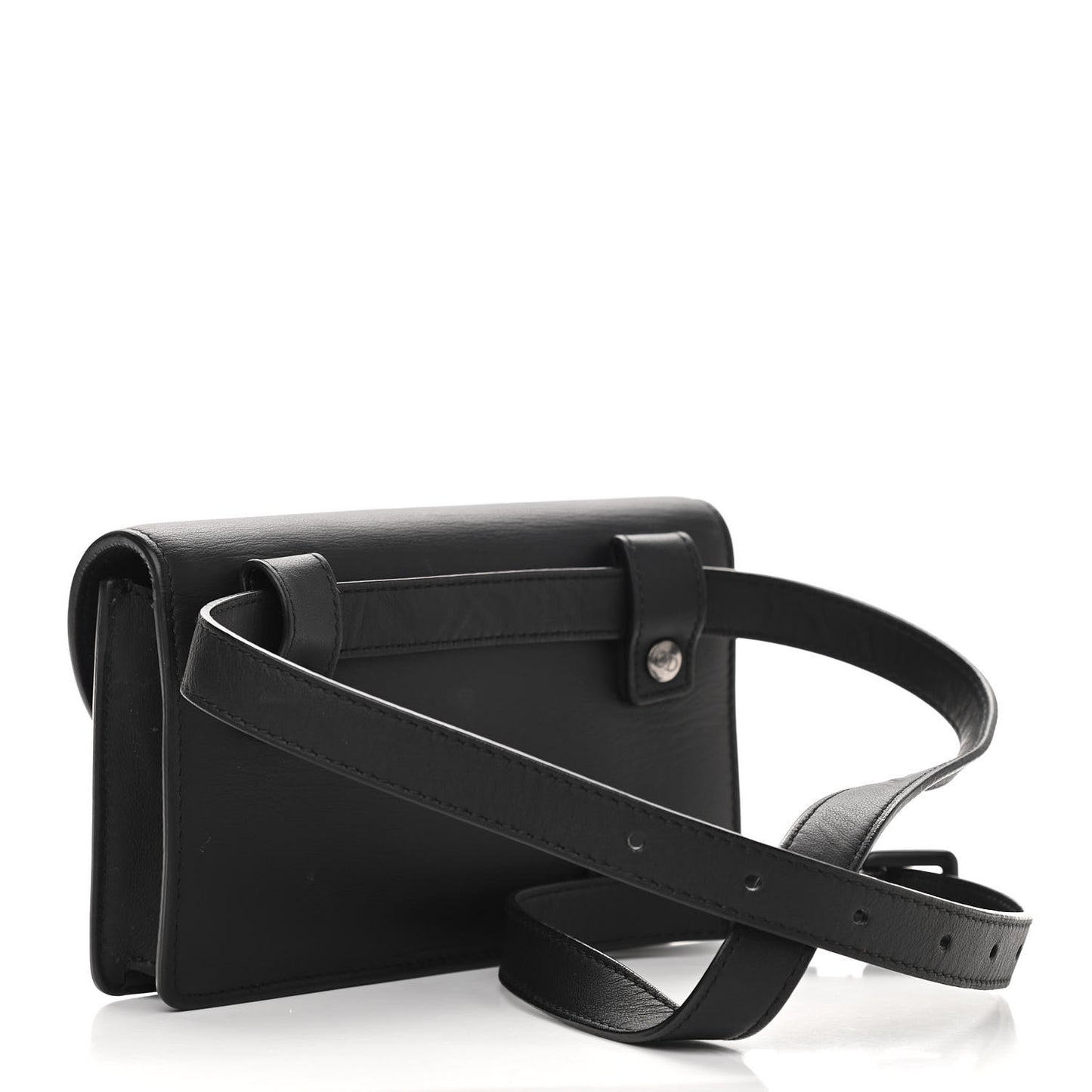 Ultra Matte Calfskin Saddle Belt Bag Black