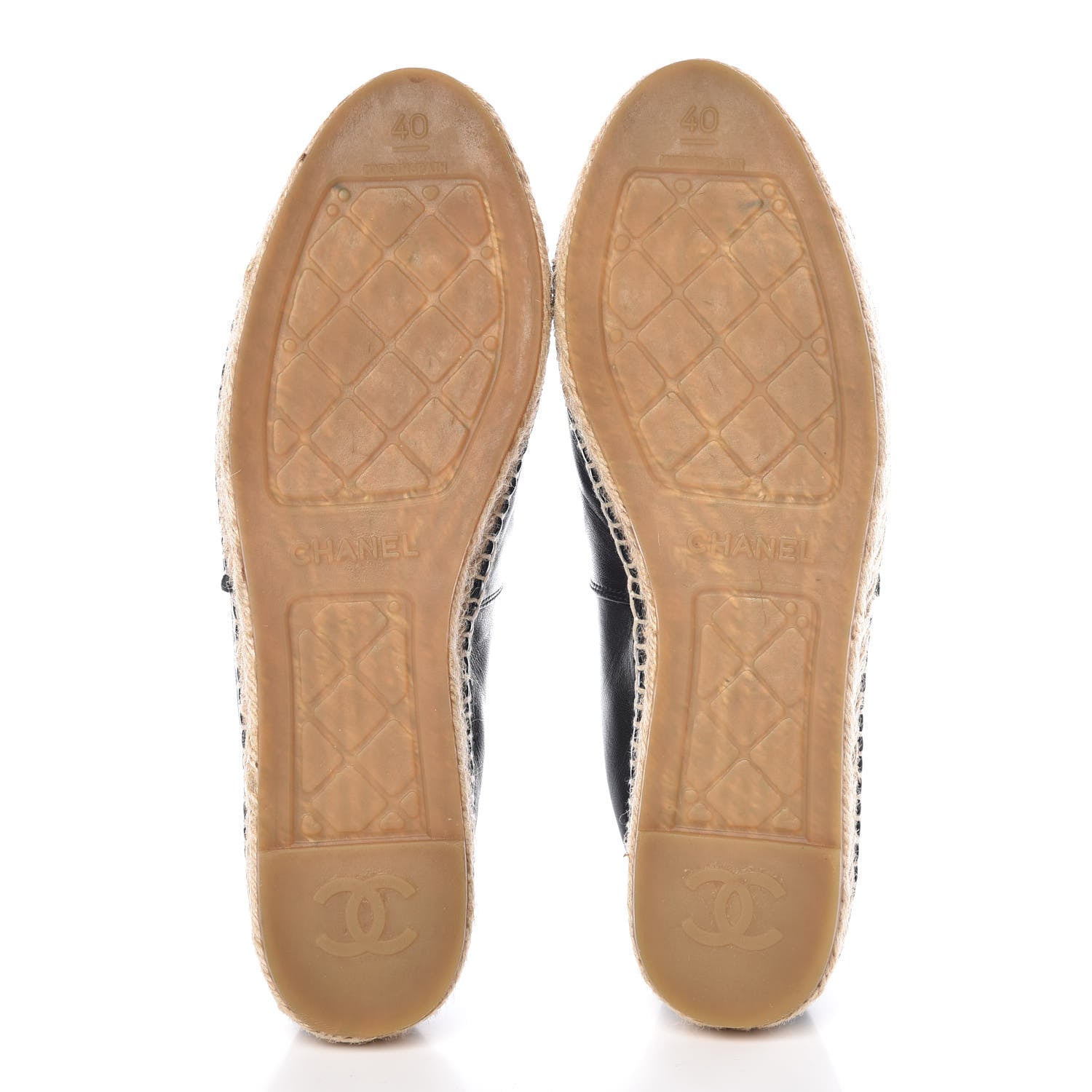 Chanel Lambskin CC Espadrilles 40 Black 5 of 12