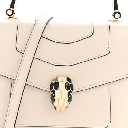Bulgari Calfskin Serpenti Forever Top Handle White 8 of 13