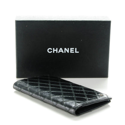 Chanel Diamond Stitched Yen Wallet Black 4 of 8