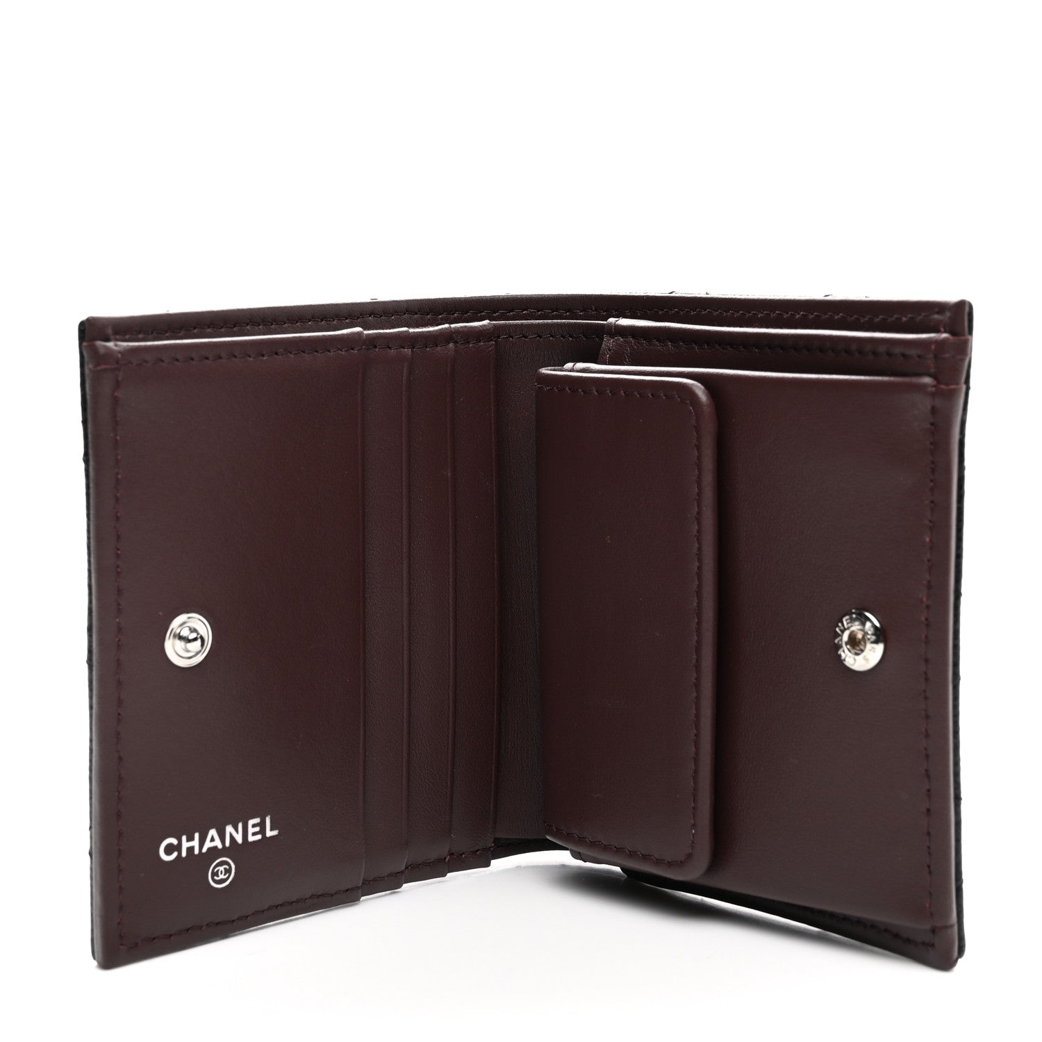 Chanel Caviar Quilted Compact Bifold Wallet Black 5 of 9
