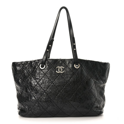 Chanel Glazed Calfskin Large On The Road Tote Black 1 of 11