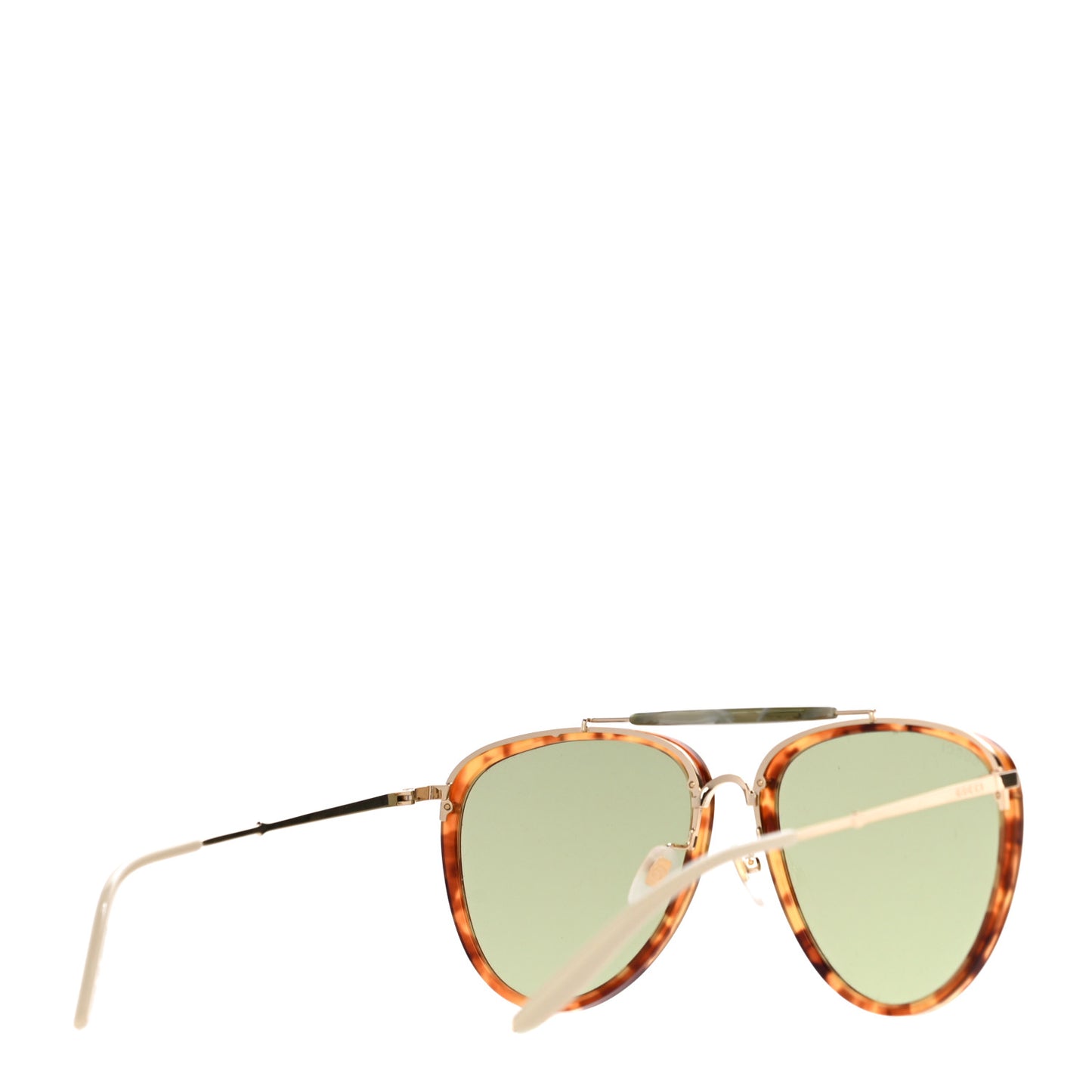 Aviator Sunglasses GG0672S Havana Gold Green