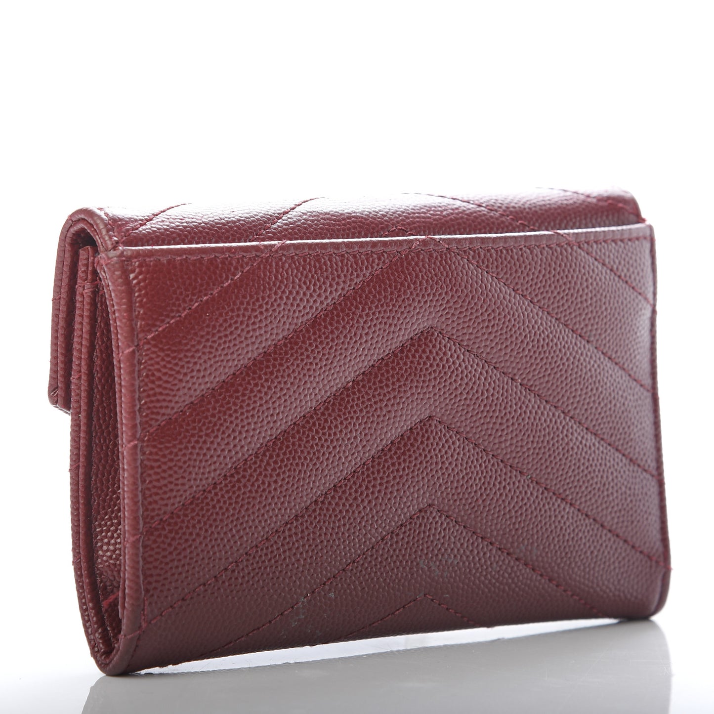 Grain De Poudre Matelasse Chevron Small Monogram Envelope Wallet Palissandre