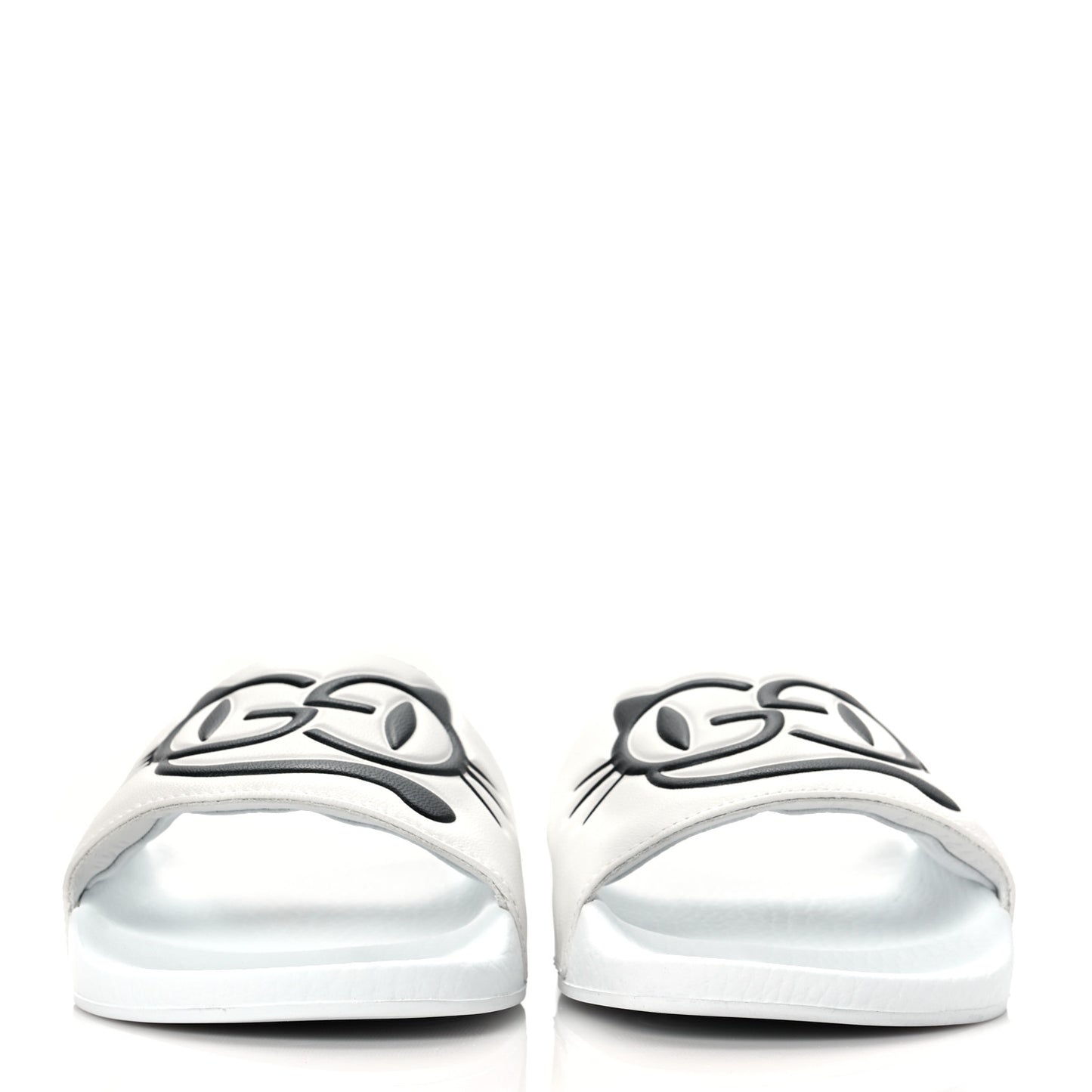 Nappa Interlocking G Cat Womens Pursuit Slide Sandals 37 Great White