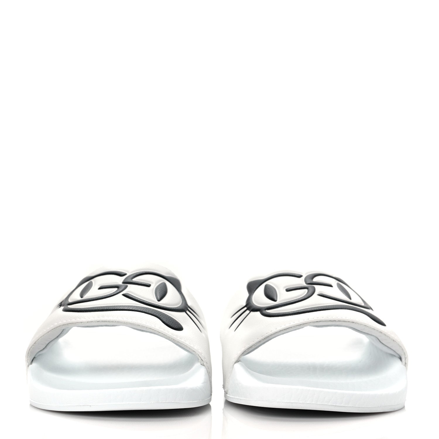 Gucci Nappa Interlocking G Cat Womens Pursuit Slide Sandals 37 Great White 2 of 7