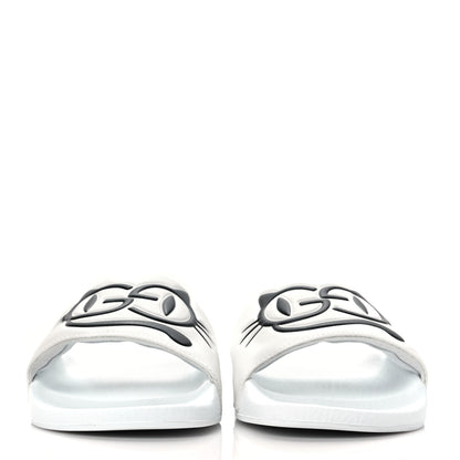 Gucci Nappa Interlocking G Cat Womens Pursuit Slide Sandals 37 Great White 2 of 7