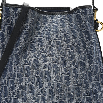 Christian Dior Denim Jacquard Oblique C'est Dior Bucket Bag Blue 12 of 17