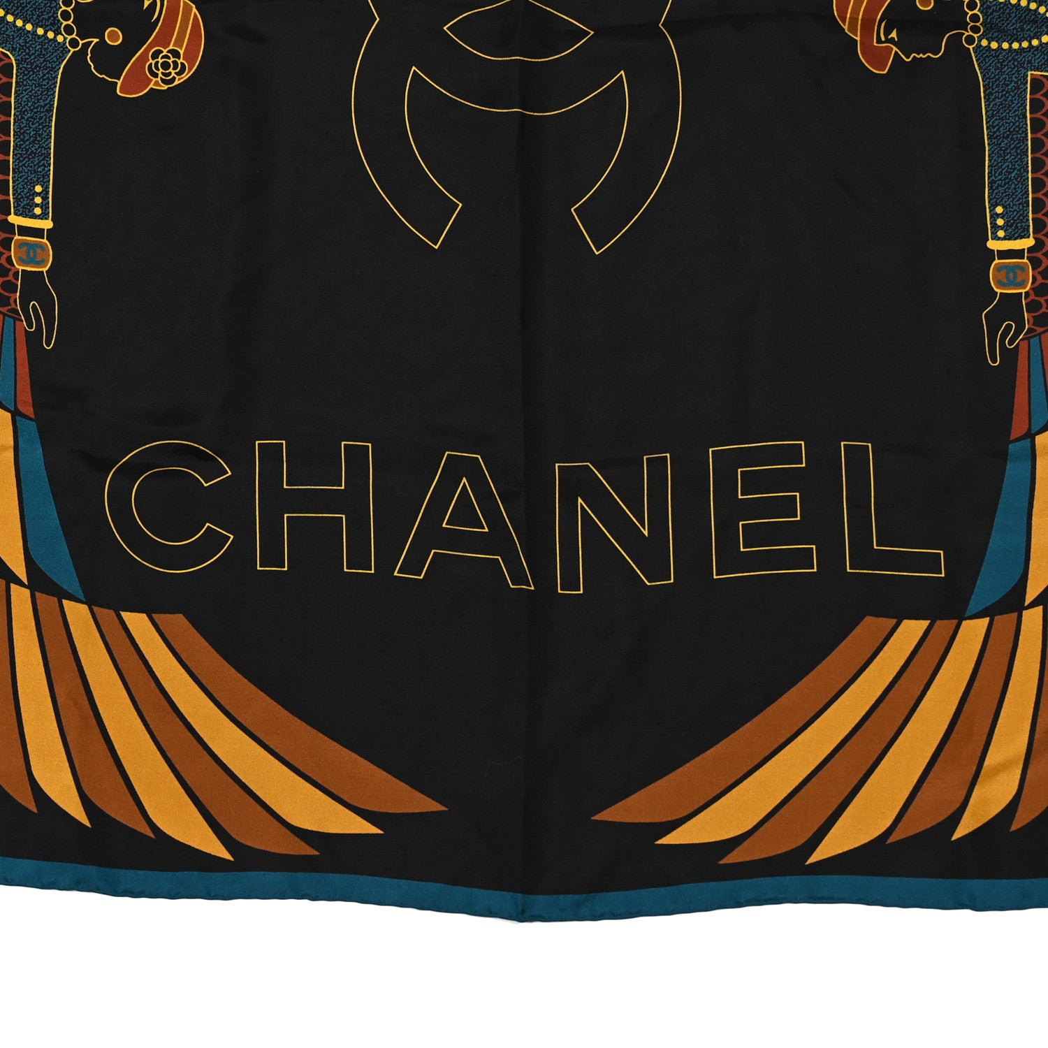 Chanel Silk Egyptian CC Scarf Black 2 of 7