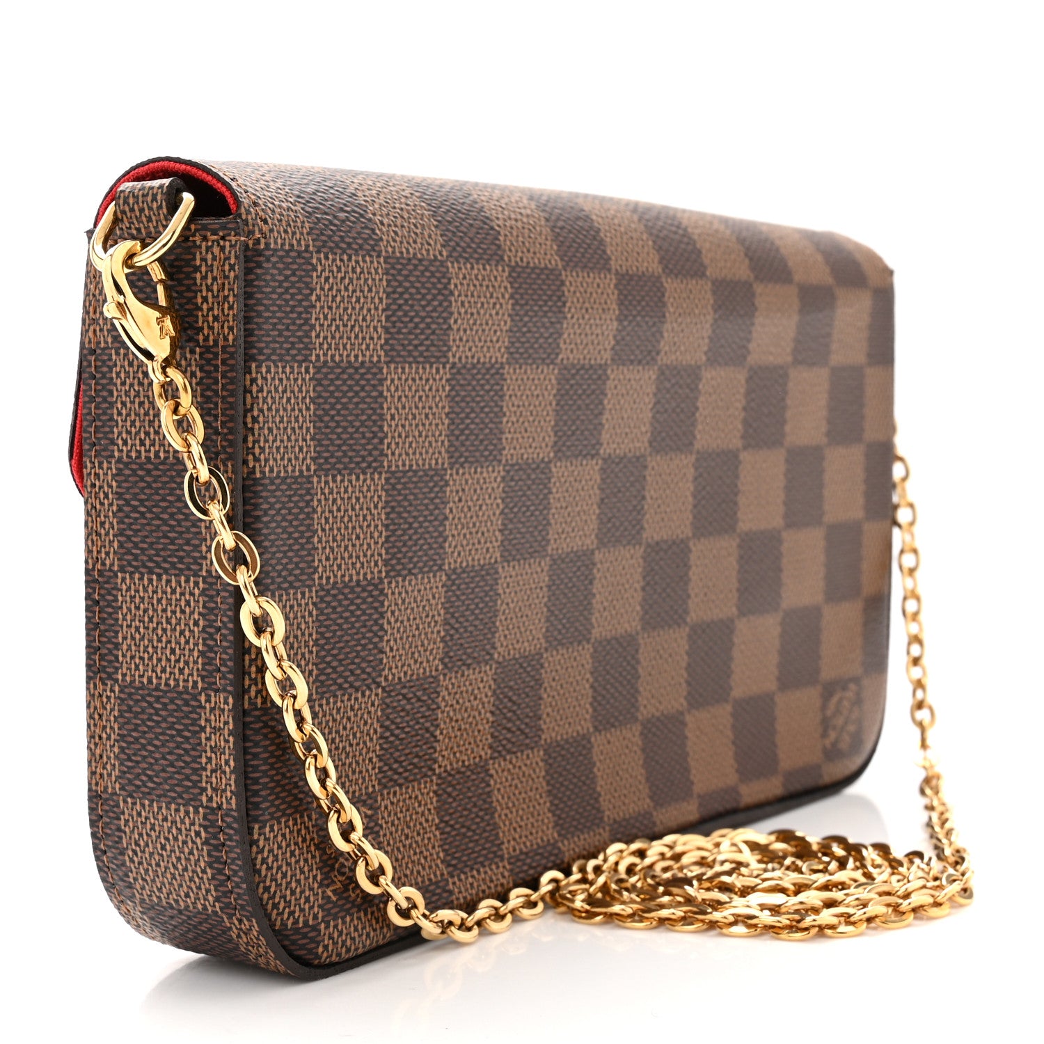 Louis Vuitton Damier Ebene Pochette Felicie Chain Wallet 4 of 12