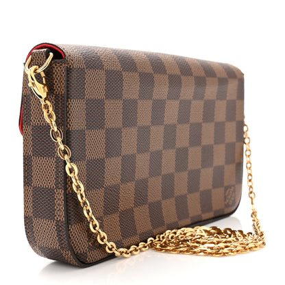 Louis Vuitton Damier Ebene Pochette Felicie Chain Wallet 4 of 12
