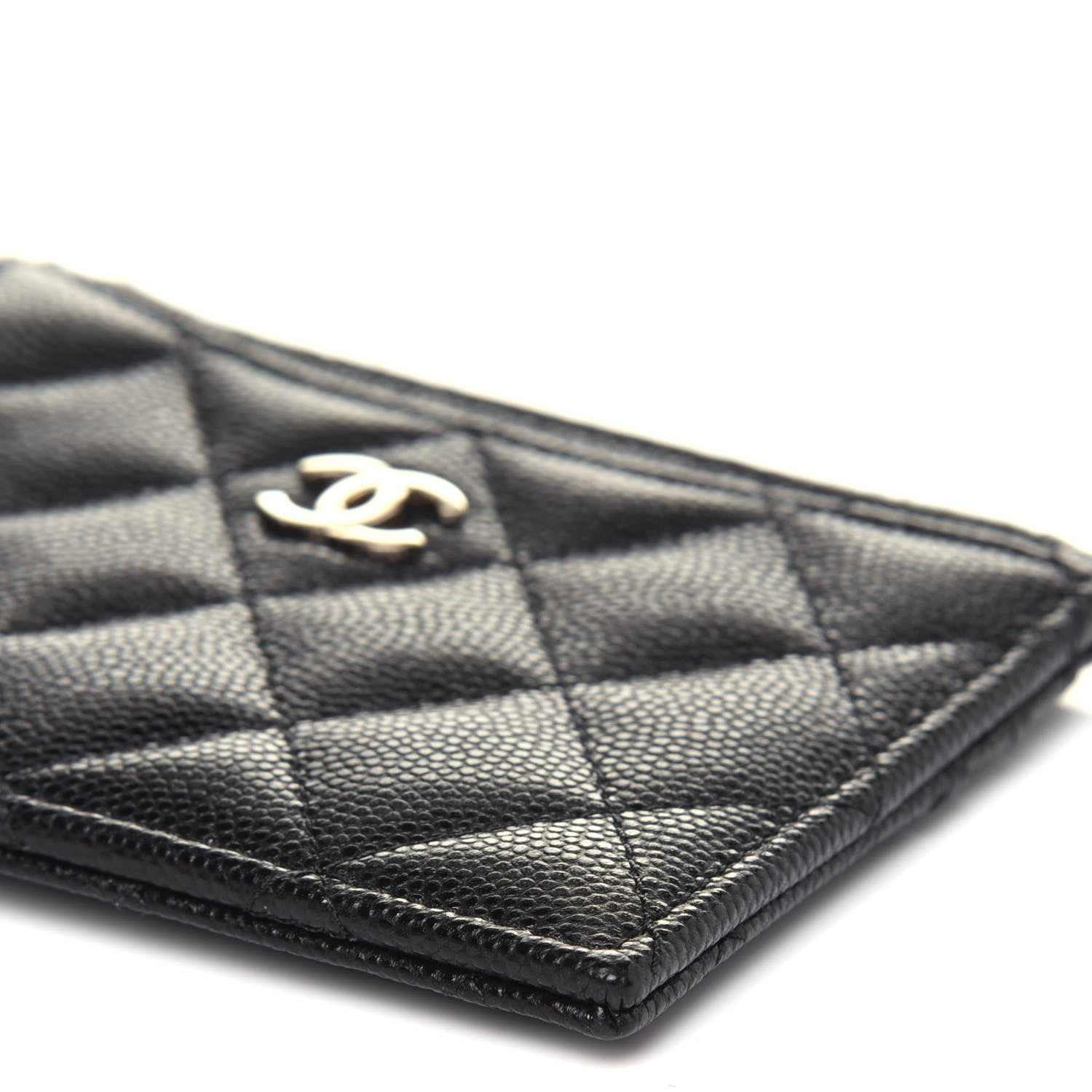 Chanel Caviar Quilted CC Zip Card Holder Black 9 of 11