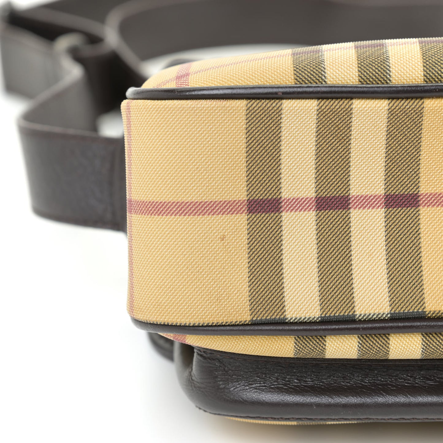 House Check Crossbody Camera Bag Antique Yellow Brown
