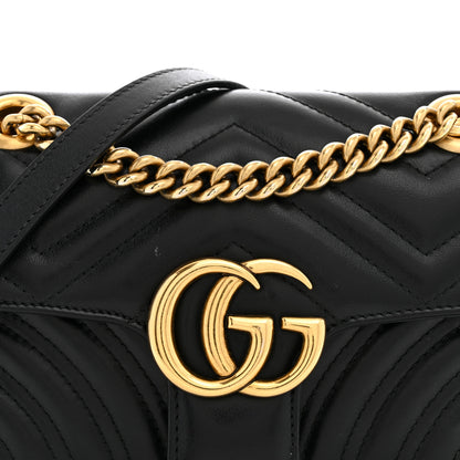 Gucci Calfskin Matelasse Mini GG Marmont Shoulder Bag Black 7 of 11