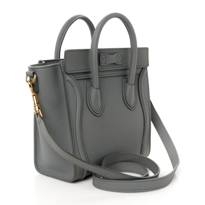 Celine Drummed Calfskin Nano Luggage Kohl 3 of 10