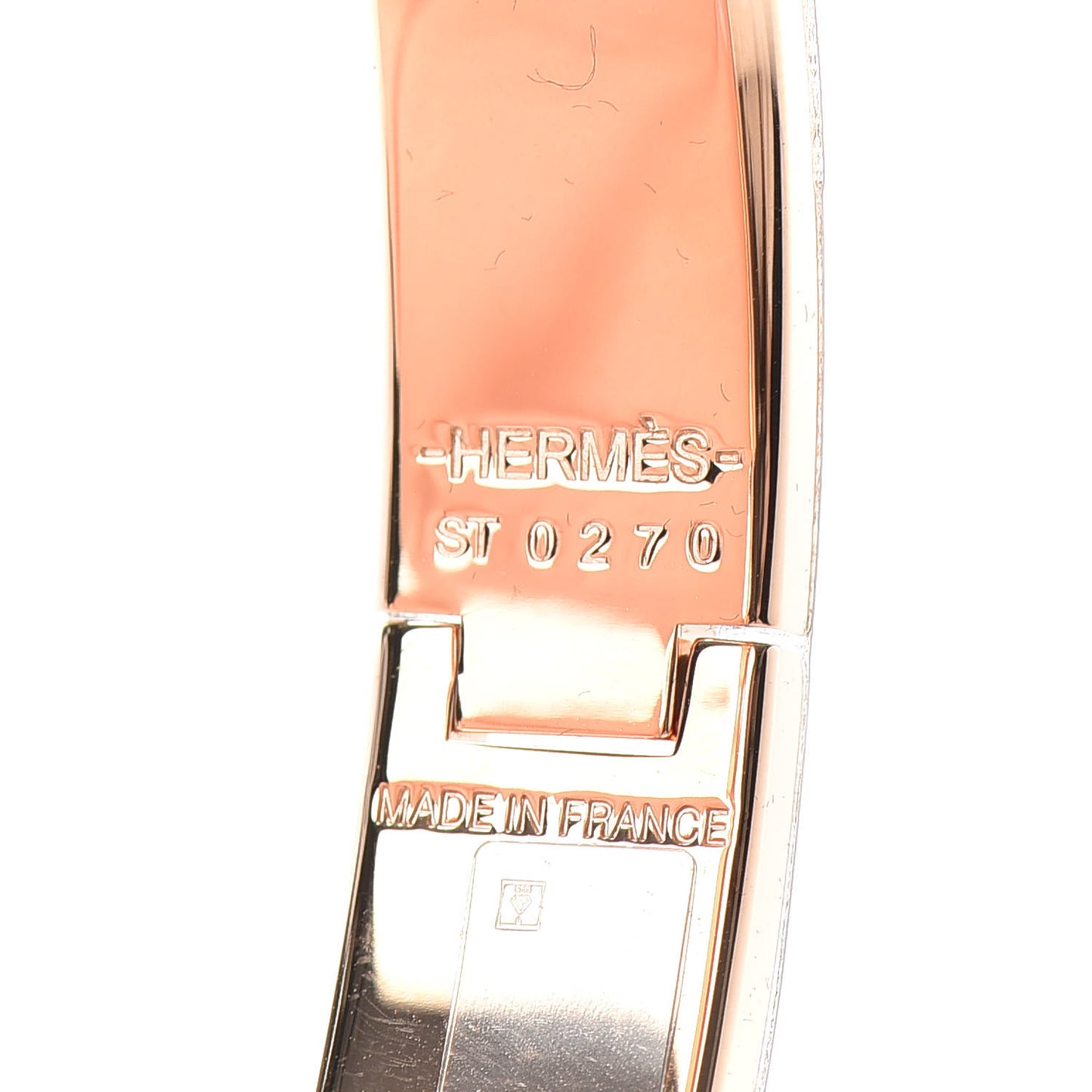 Enamel Narrow Clic Clac H Bracelet GM Marron Glace