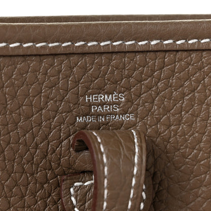 Hermes Taurillon Clemence Amazone Evelyne TPM Etoupe Bleu Indigo 6 of 11
