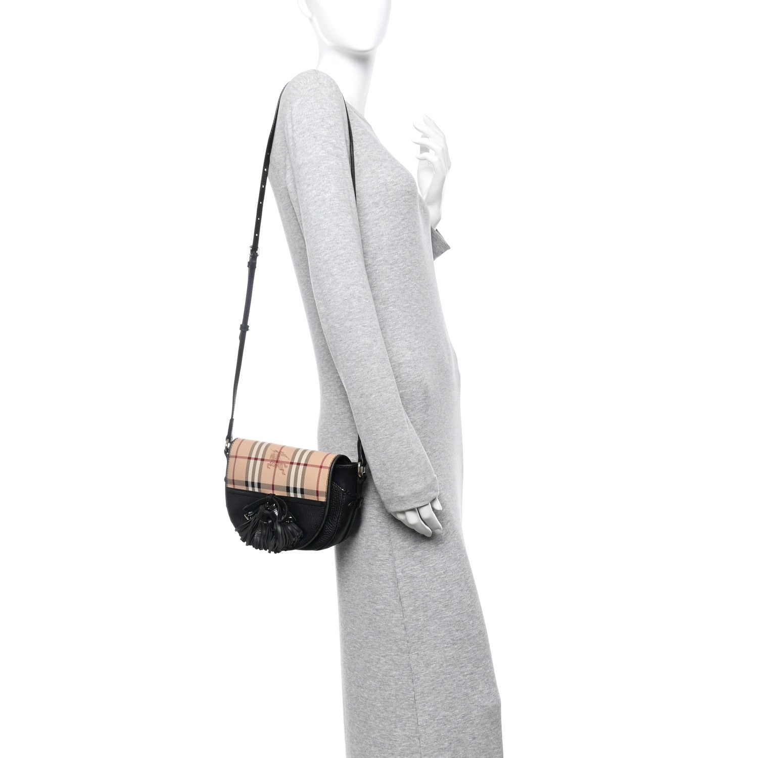 Burberry Haymarket Check Maydown Crossbody Bag Black 2 of 11