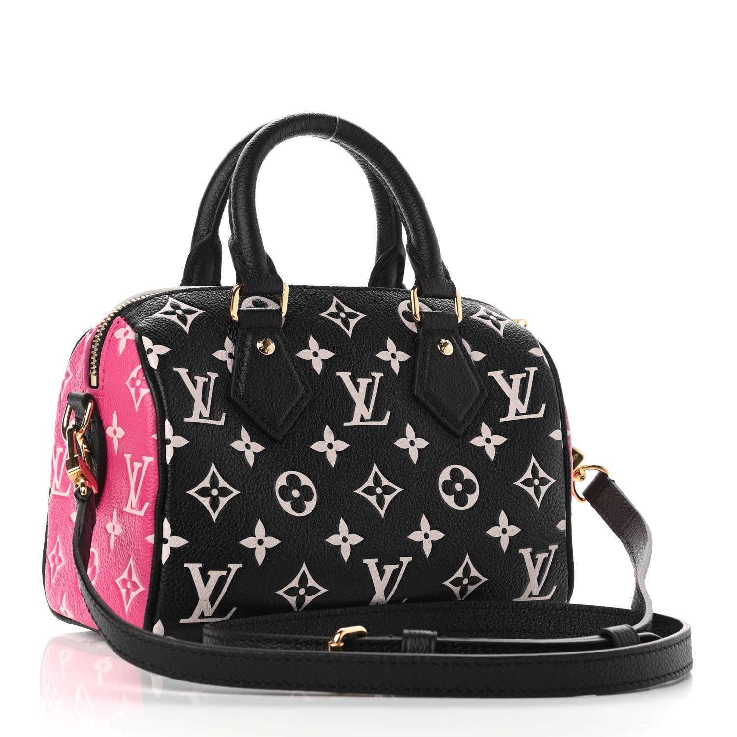 Louis Vuitton Empreinte Monogram Spring in the City Speedy Bandouliere 20 Black White Pink 2 of 8