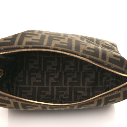 Fendi Fabric Jacquard FF 1974 Medium Trapezoid Beauty Pouch Tobacco Moro Black 5 of 9