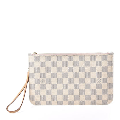 Louis Vuitton Damier Azur Neverfull MM GM Pochette Rose Ballerine 1 of 9