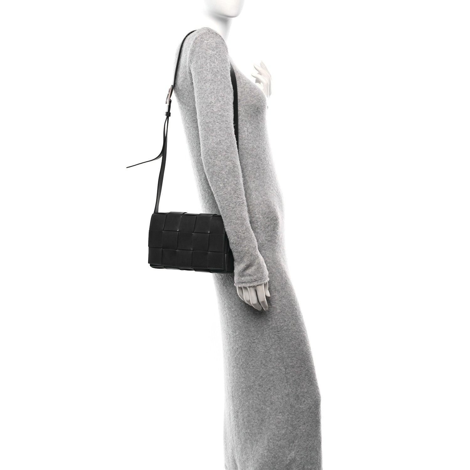 Bottega Veneta Lambskin Maxi Intreccio Small Cassette Crossbody Bag Ardoise Glacier 2 of 9