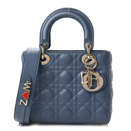 Christian Dior Lambskin Cannage Small My ABCDior Lady Dior Denim Blue 1 of 12