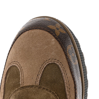 Louis Vuitton Suede Calfskin Monogram Laureate Platform Desert Boots 38 Taupe 9 of 12