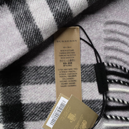 Burberry Cashmere Giant Check Fringe Scarf Dusty Lilac 4 of 4