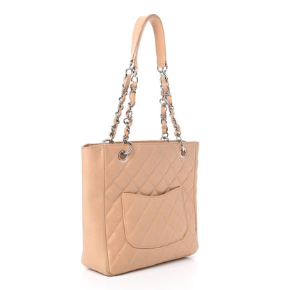 Chanel Caviar Quilted Petit Shopping Tote PST Beige Clair 2 of 4