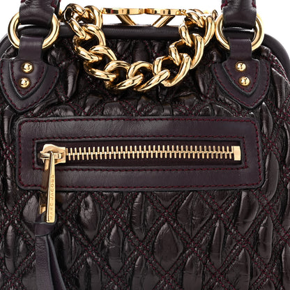 Marc Jacobs Metallic Calfskin Quilted The Kid Stam Plum 8 of 10
