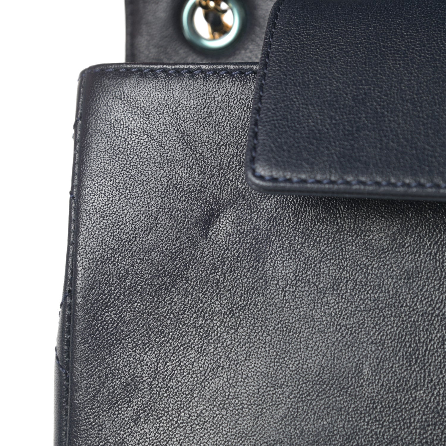 Chanel Sheepskin Quilted Medium Vintage Mademoiselle Flap Dark Navy 11 of 14