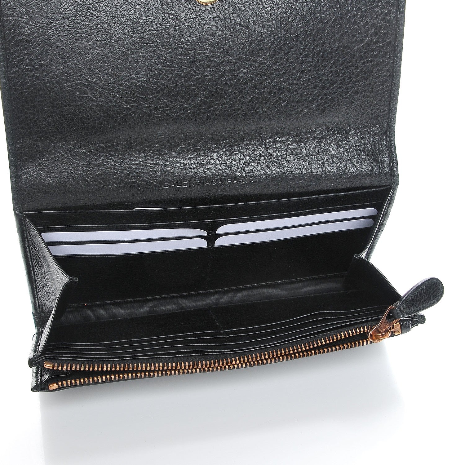 Balenciaga Agneau Giant 12 Rose Gold Hardware Money Wallet Black 5 of 6