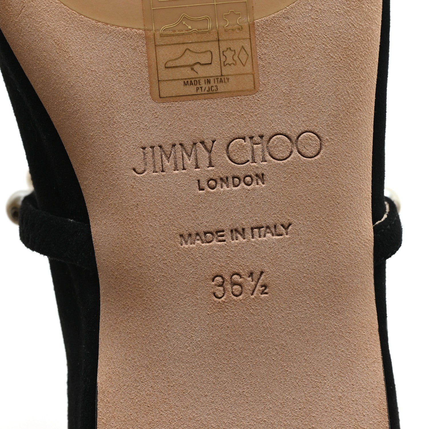 Jimmy Choo Suede Pearl Embellished Ade Flat 36.5 Black 7 of 9