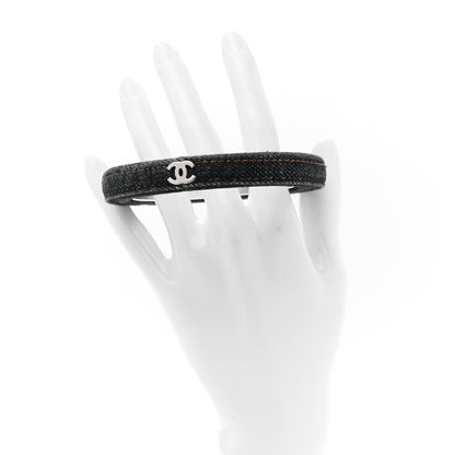 Chanel Denim CC Narrow Bangle L Blue 2 of 4