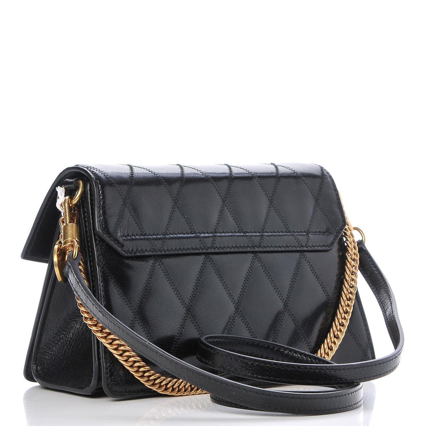 Goatskin Quilted Small GV3 Shoulder Bag Black