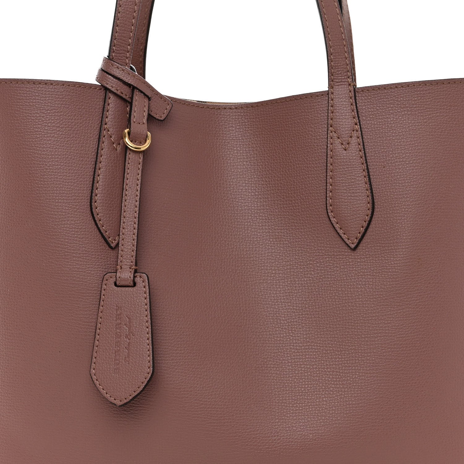 Burberry Grainy Calfskin Haymarket Check Medium Reversible Tote Dusty Pink 11 of 20