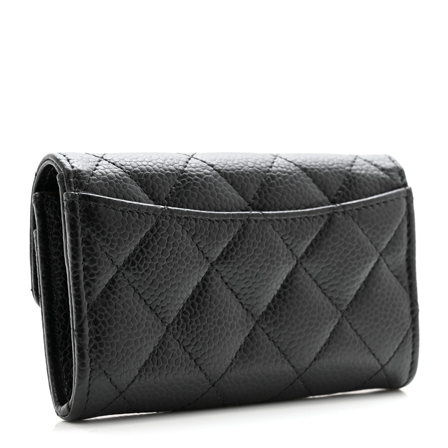 Chanel Caviar Quilted Flap Card Holder Wallet Black 3 of 10