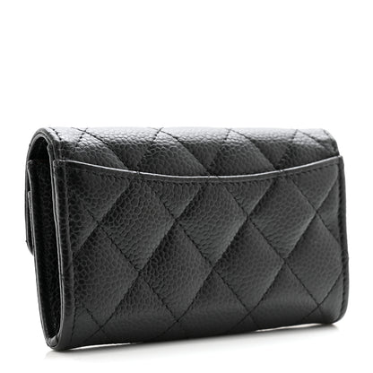 Chanel Caviar Quilted Flap Card Holder Wallet Black 3 of 10
