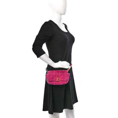 Chanel Tweed Quilted Chanel 19 Waist Bag Pink 2 of 9