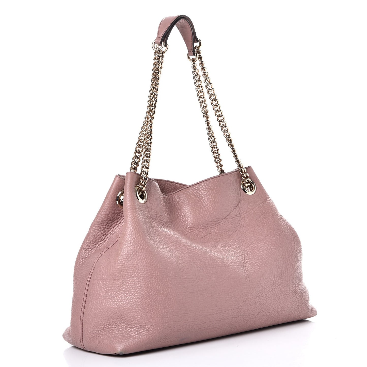 Pebbled Calfskin Medium Soho Chain Shoulder Bag Dark Cipria