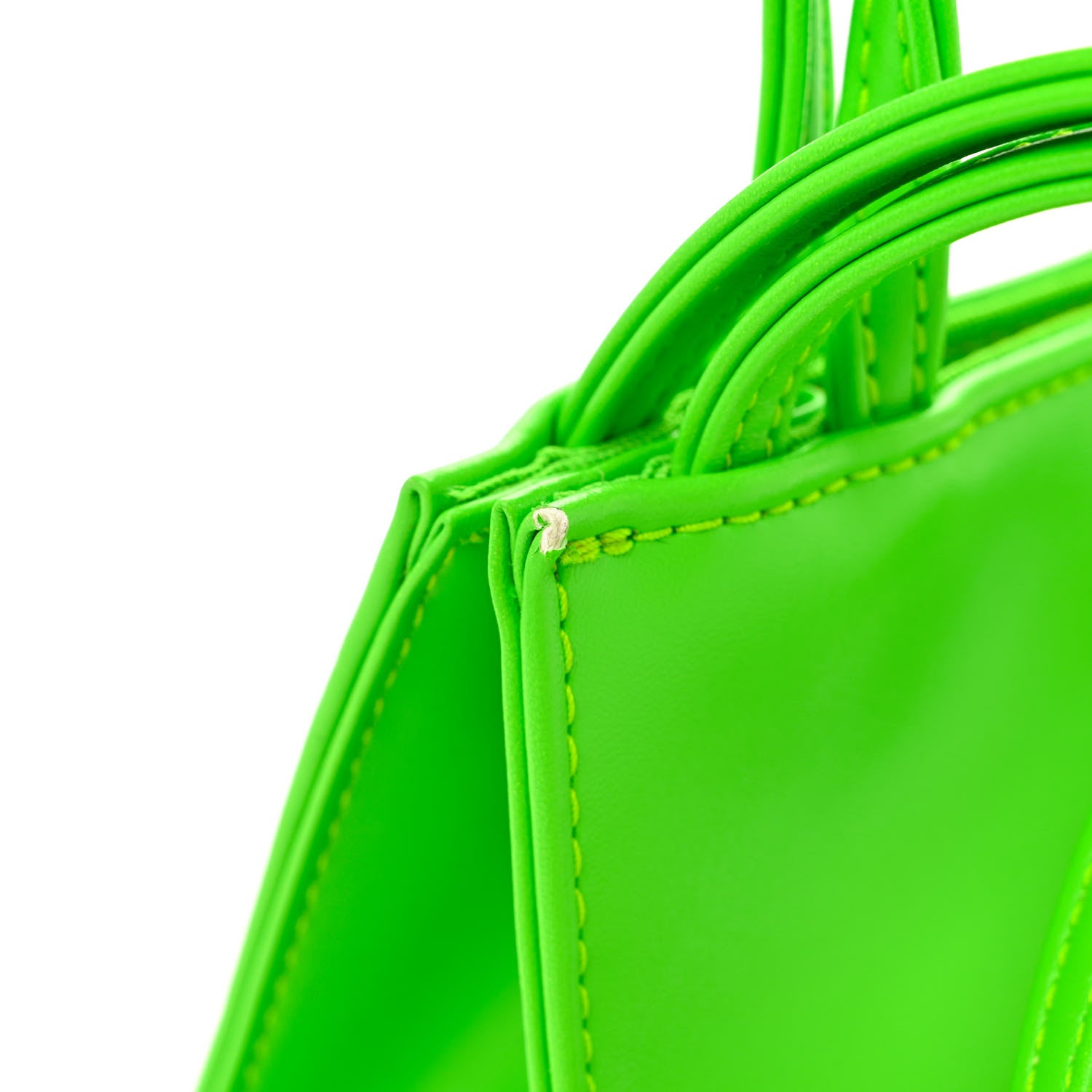 Telfar Vegan Leather Small Shopping Bag Highlighter Green 10 of 10