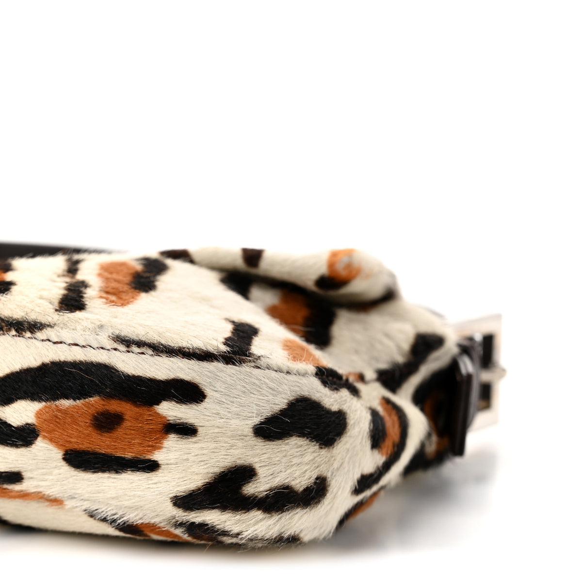 Fendi Calf Hair Leopard Print Baguette Brown 9 of 10