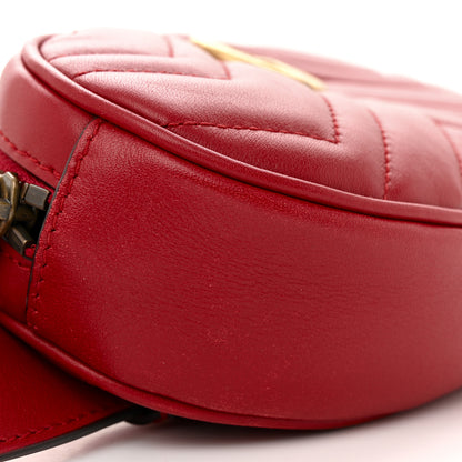 Gucci Calfskin Matelasse GG Marmont Belt Bag 95 38 Hibiscus Red 10 of 13