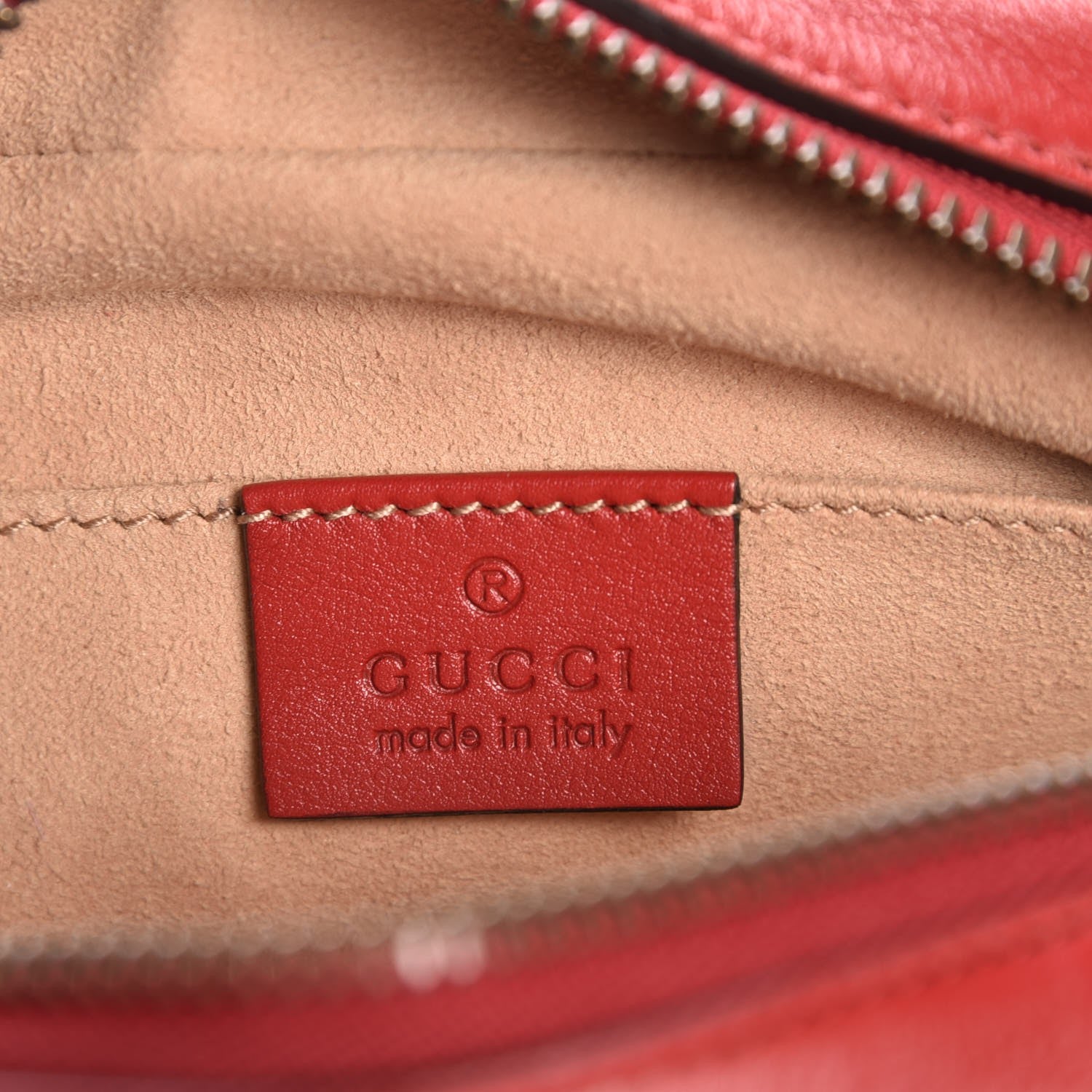 Gucci Calfskin Matelasse Mini GG Marmont Chain Shoulder Bag Hibiscus Red 6 of 7