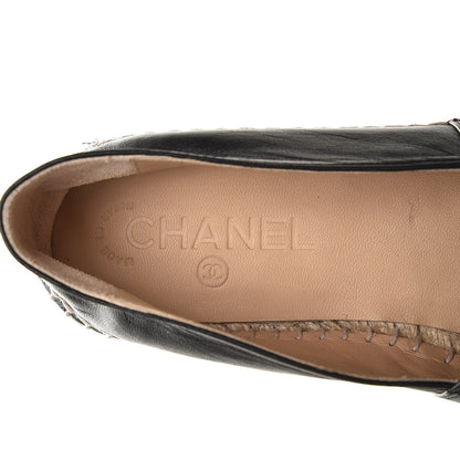 Chanel Lambskin CC Espadrilles 39 Black 5 of 10