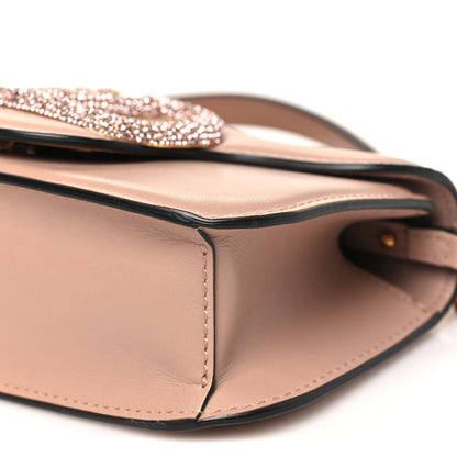 Valentino Garavani Calfskin Crystal Vlogo Small Loco Shoulder Bag Rose Cannelle 10 of 10