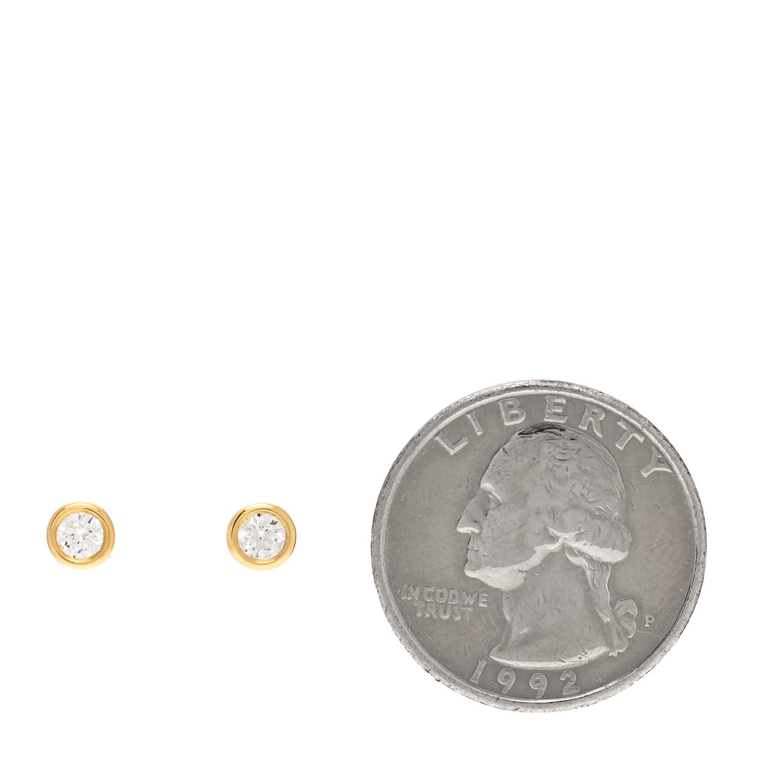 Tiffany 18K Yellow Gold Diamond .34ctw Elsa Peretti Diamonds By The Yard Earrings 2 of 5
