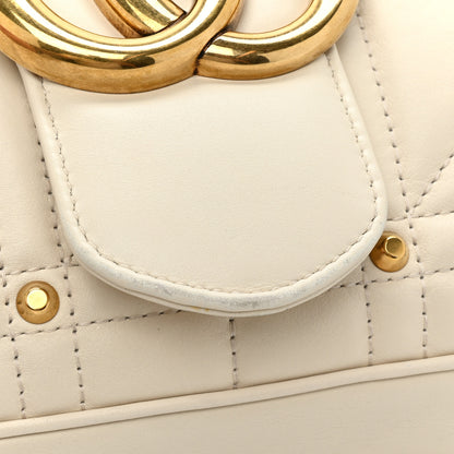 Gucci Calfskin Matelasse Studded Medium GG Marmont Shoulder Bag White 15 of 19